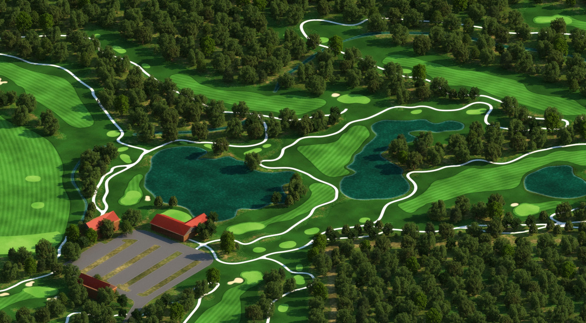 CartoSolution 3D aerial golf course render