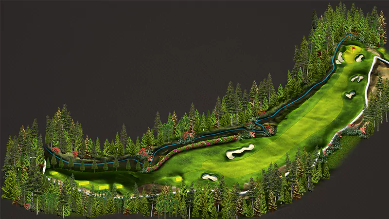Cart mounted GPS golf graphic